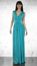 Gaudi Abito lungo con motivo cut-out e fibbia gioiello