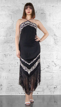 Twinset Abito lungo con ricamo floreale