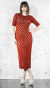 Twinset Abito lungo in maglia chevron