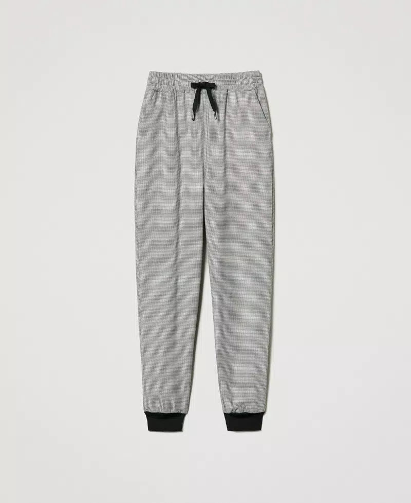 Twinset Milano Pantaloni joggers in pied de poule