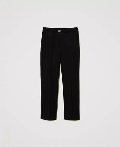 Twinset Milano Pantaloni con cinturino Oval T e piega