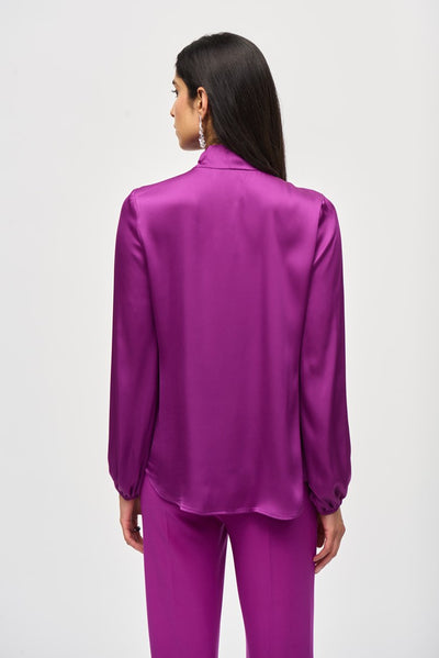 Joseph Ribkoff Blusa in raso con fiocco sullo scollo