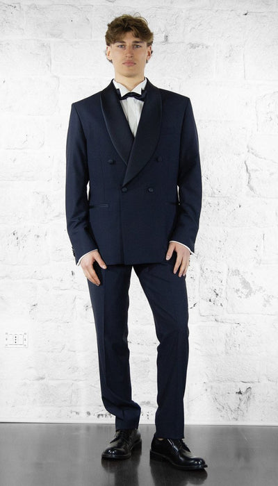 Angelo Toma Abito blu collo sciallato doppiopetto Abiti e giacche - Boutique Luisa Trendy