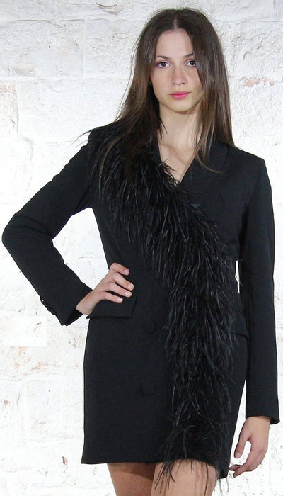 Atelier Legora Abito corto doppiopetto con piume Vestiti - Boutique Luisa Trendy