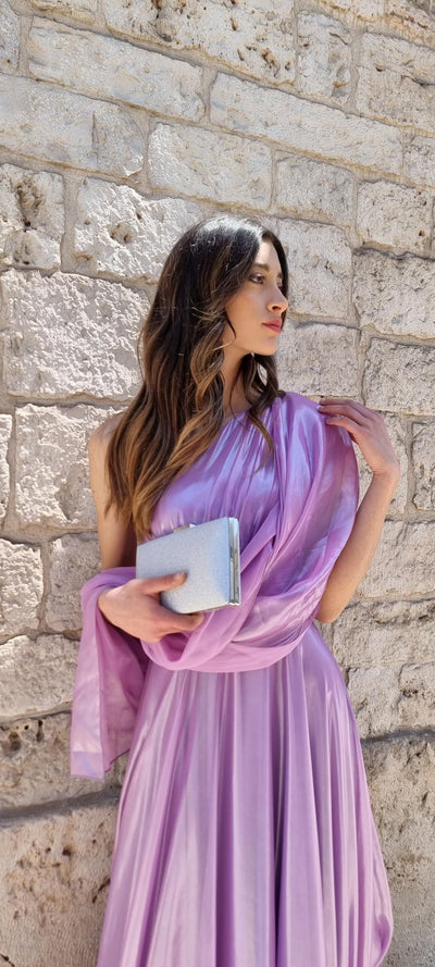 Atelier Legora Abito lungo monospalla in tessuto lucido Vestiti - Boutique Luisa Trendy