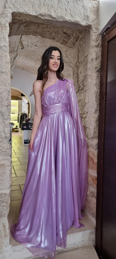 Atelier Legora Abito lungo monospalla in tessuto lucido Vestiti - Boutique Luisa Trendy