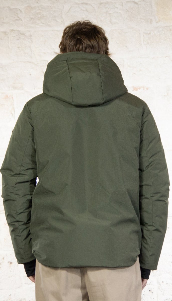 De Lamp Giaccone corto verde in tessuto tecnico con cappuccio Capispalla Uomo - Boutique Luisa Trendy