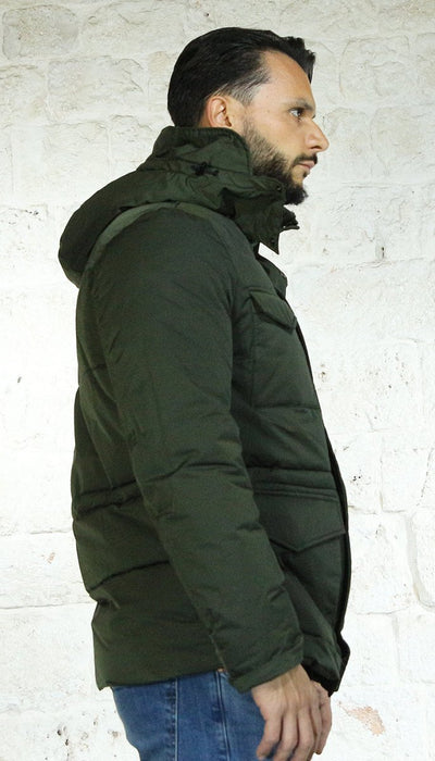 De Lamp Giaccone verde con cappuccio staccabile Capispalla Uomo - Boutique Luisa Trendy