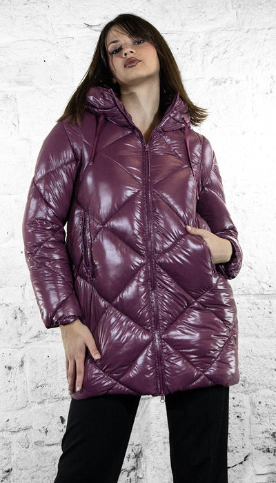 De Lamp Piumino lungo trapuntato con cappuccio CW L308 Capispalla Donna - Boutique Luisa Trendy