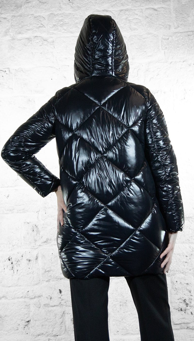 De Lamp Piumino lungo trapuntato con cappuccio CW L308 Capispalla Donna - Boutique Luisa Trendy