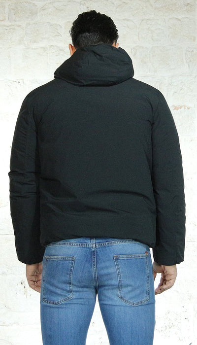 De Lamp Uomo Piumino nero con cappuccio in tessuto reversibile Capispalla Uomo - Boutique Luisa Trendy