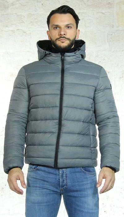 De Lamp Uomo Piumino nero con cappuccio in tessuto reversibile Capispalla Uomo - Boutique Luisa Trendy