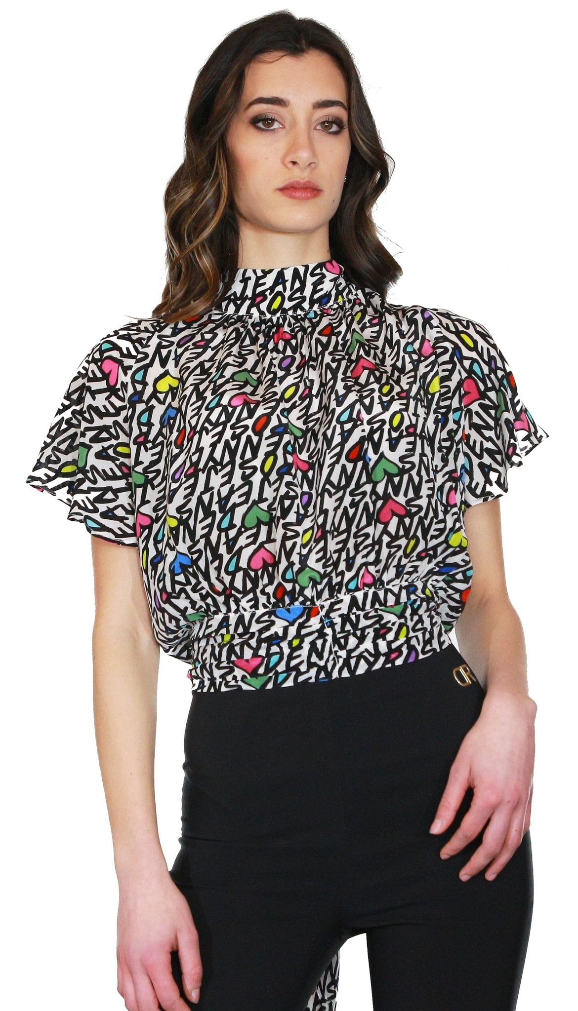 Denny Rose Jeans Blusa con cuori e logo Bluse e camicie - Boutique Luisa Trendy