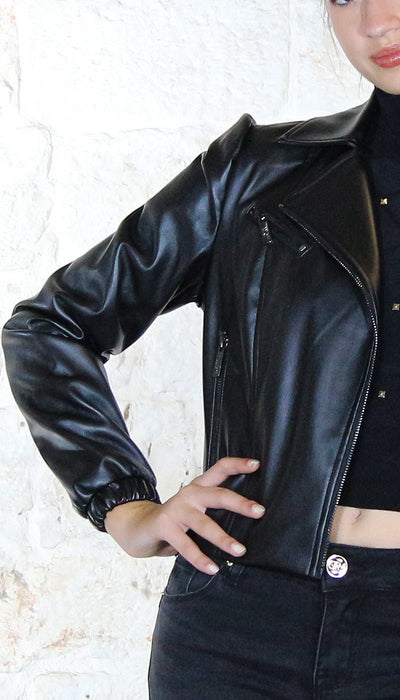 Denny Rose Jeans Giacca biker in similpelle Capispalla Donna - Boutique Luisa Trendy
