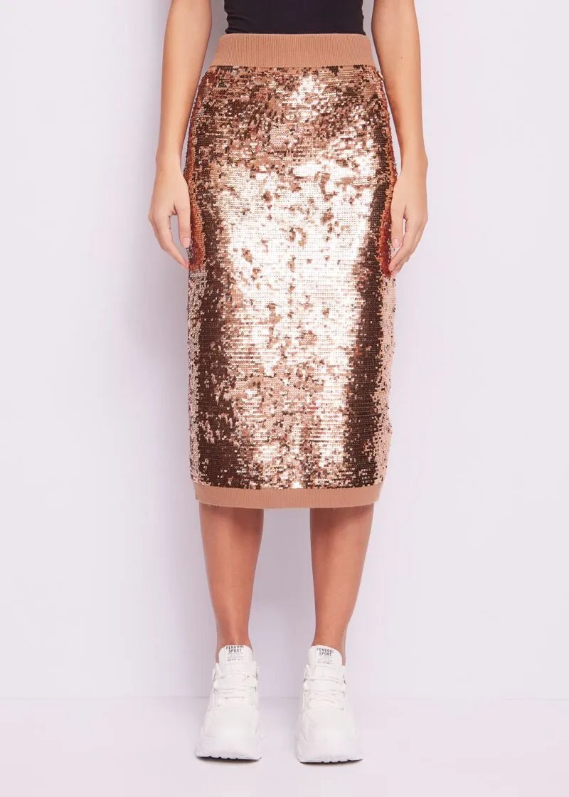 Denny Rose Jeans Gonna in maglia con paillettes Gonna - Boutique Luisa Trendy