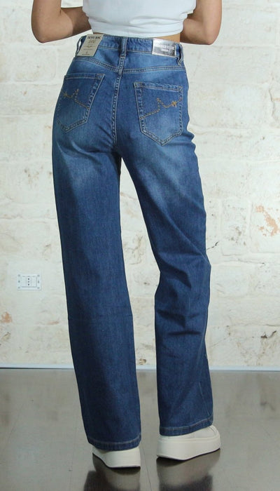 Denny Rose Jeans - Jeans a palazzo con ricamo. 411ND26042 Jeans - Boutique Luisa Trendy