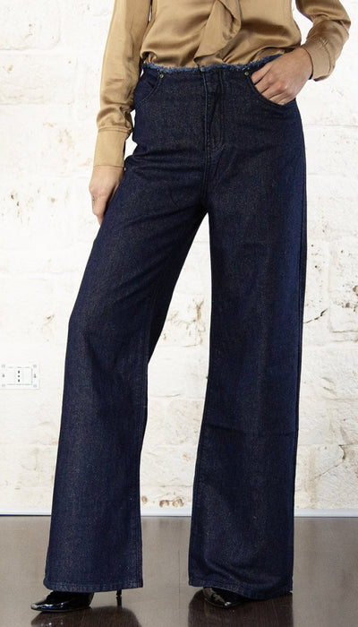 Denny Rose Jeans largo laminato 421ND26008 Jeans - Boutique Luisa Trendy