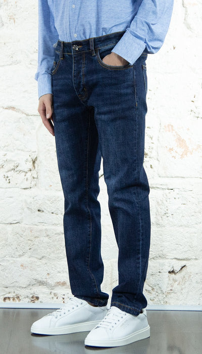 Entre Amis Jeans blu in denim corto 5 tasche Jeans Uomo - Boutique Luisa Trendy