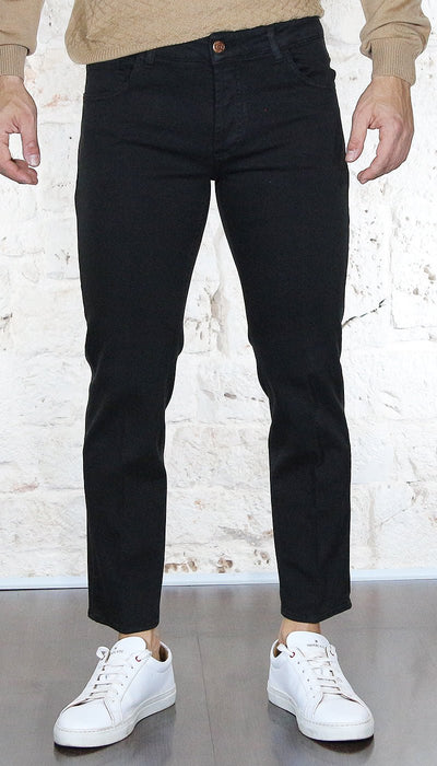 Entre Amis Jeans nero in denim 5 tasche corto Jeans Uomo - Boutique Luisa Trendy