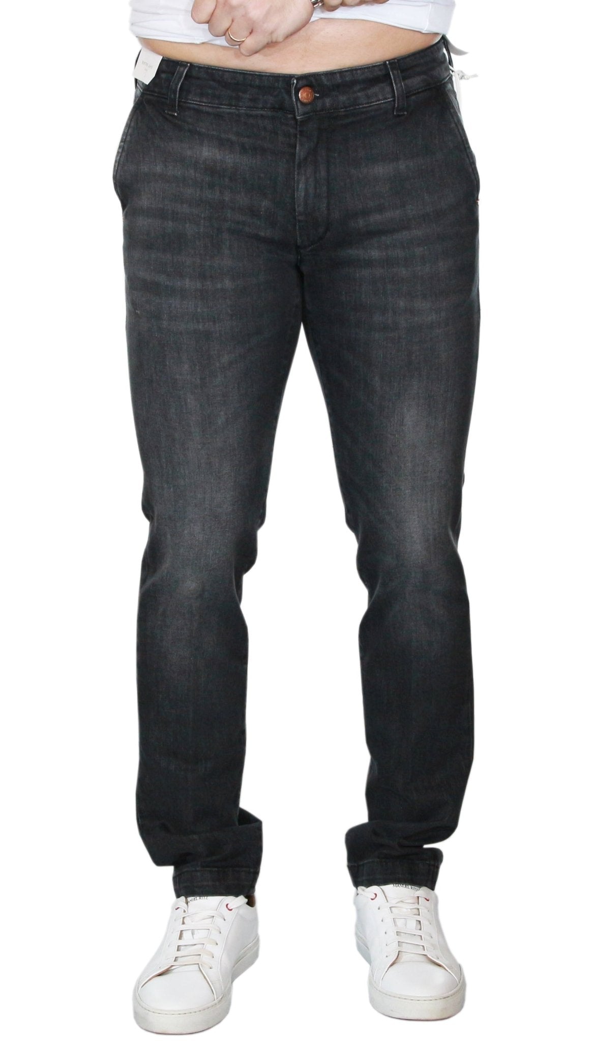 Entre Amis Jeans tasche america lavaggio denim nero Jeans Uomo - Boutique Luisa Trendy