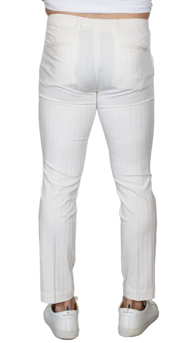 Entre Amis Pantalone corto bianco in cotone motivo rigato. Pantaloni Uomo - Boutique Luisa Trendy