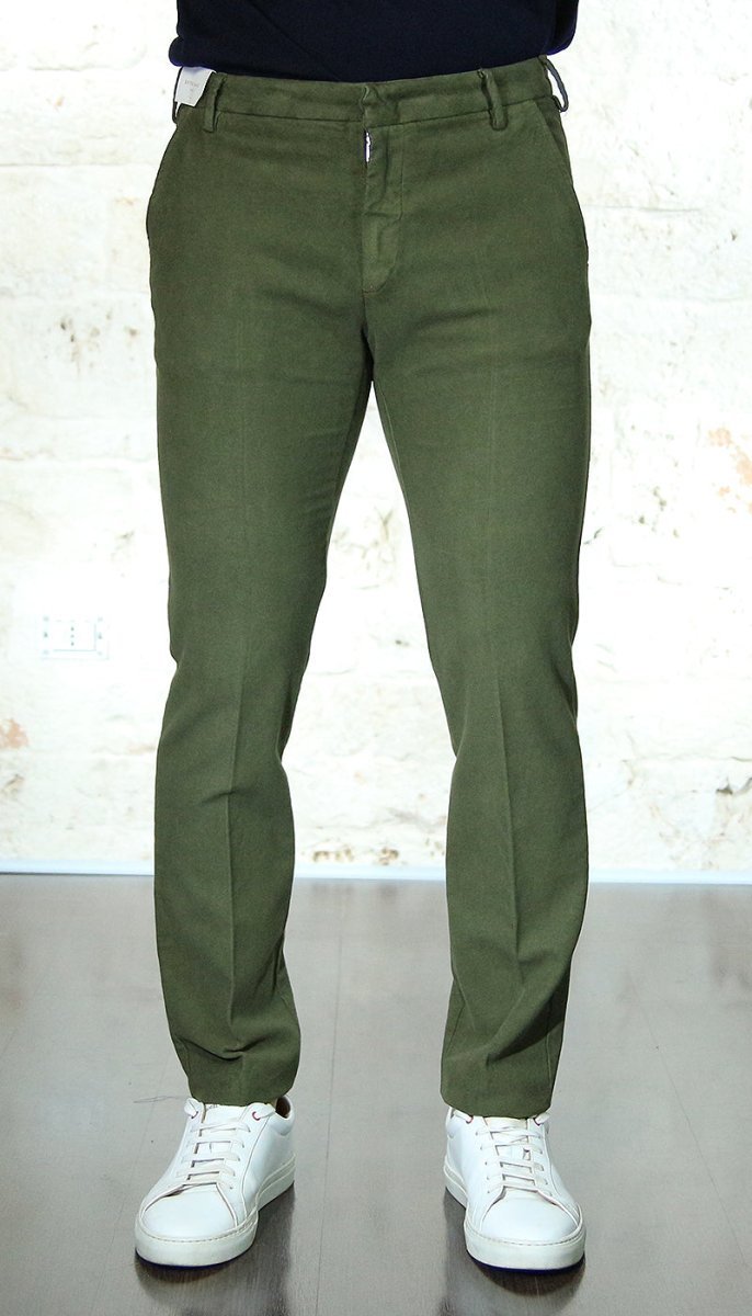 Entre Amis Pantalone lungo verde in fustagno Pantaloni Uomo - Boutique Luisa Trendy