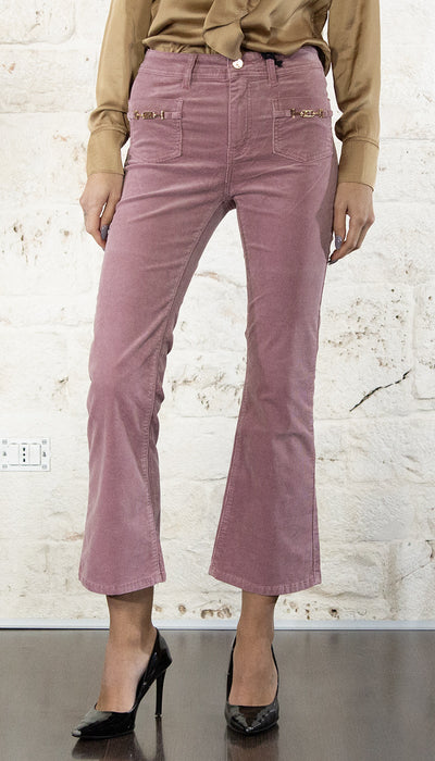 Gaudi Jeans Pantaloni flare in velluto di cotone