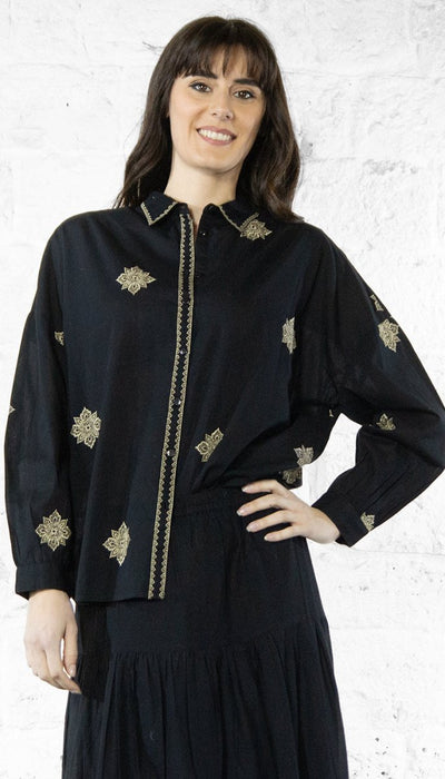 Gaudi Camicia da donna in cotone con ricami 511FD45001 Bluse e camicie - Boutique Luisa Trendy