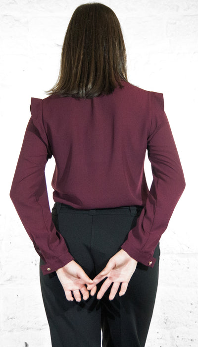 Gaudi Camicia bordeaux in georgette