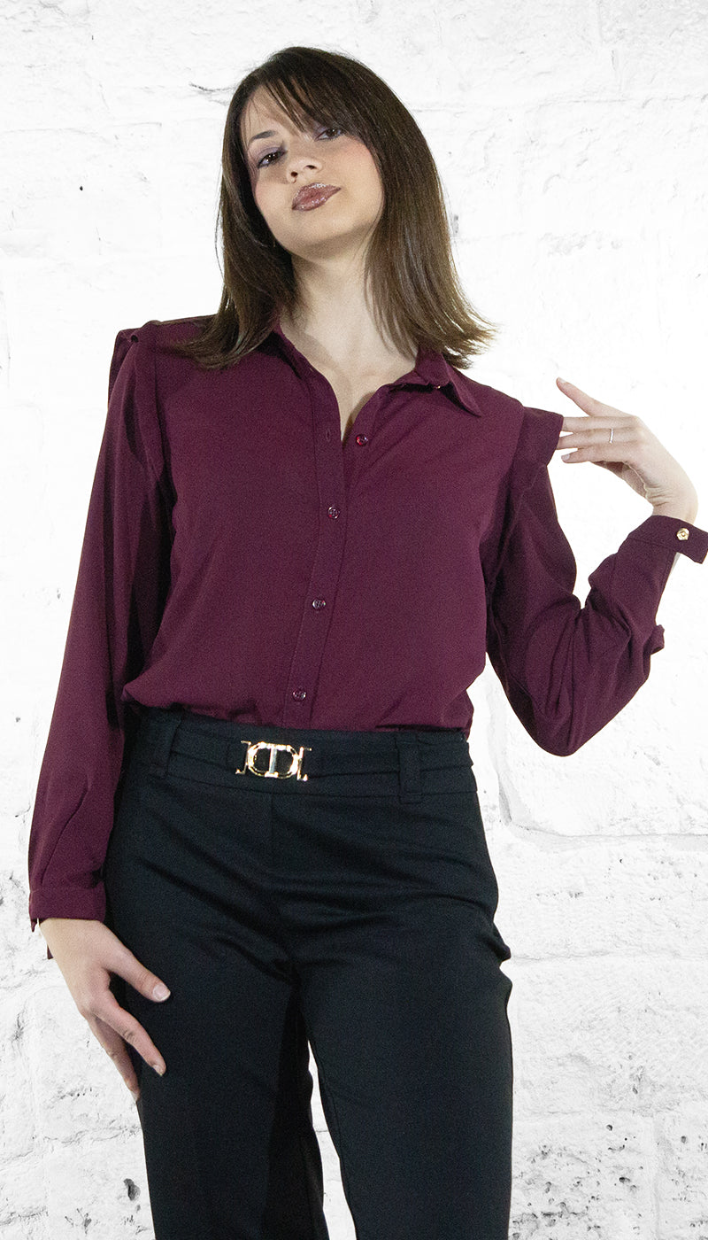 Gaudi Camicia bordeaux in georgette