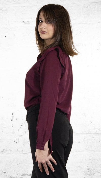 Gaudi Camicia bordeaux in georgette