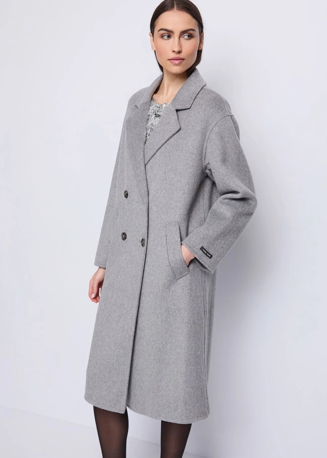 Gaudi Cappotto da donna in panno grigio oversize