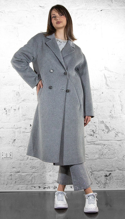 Gaudi Cappotto da donna in panno grigio oversize Capispalla Donna - Boutique Luisa Trendy