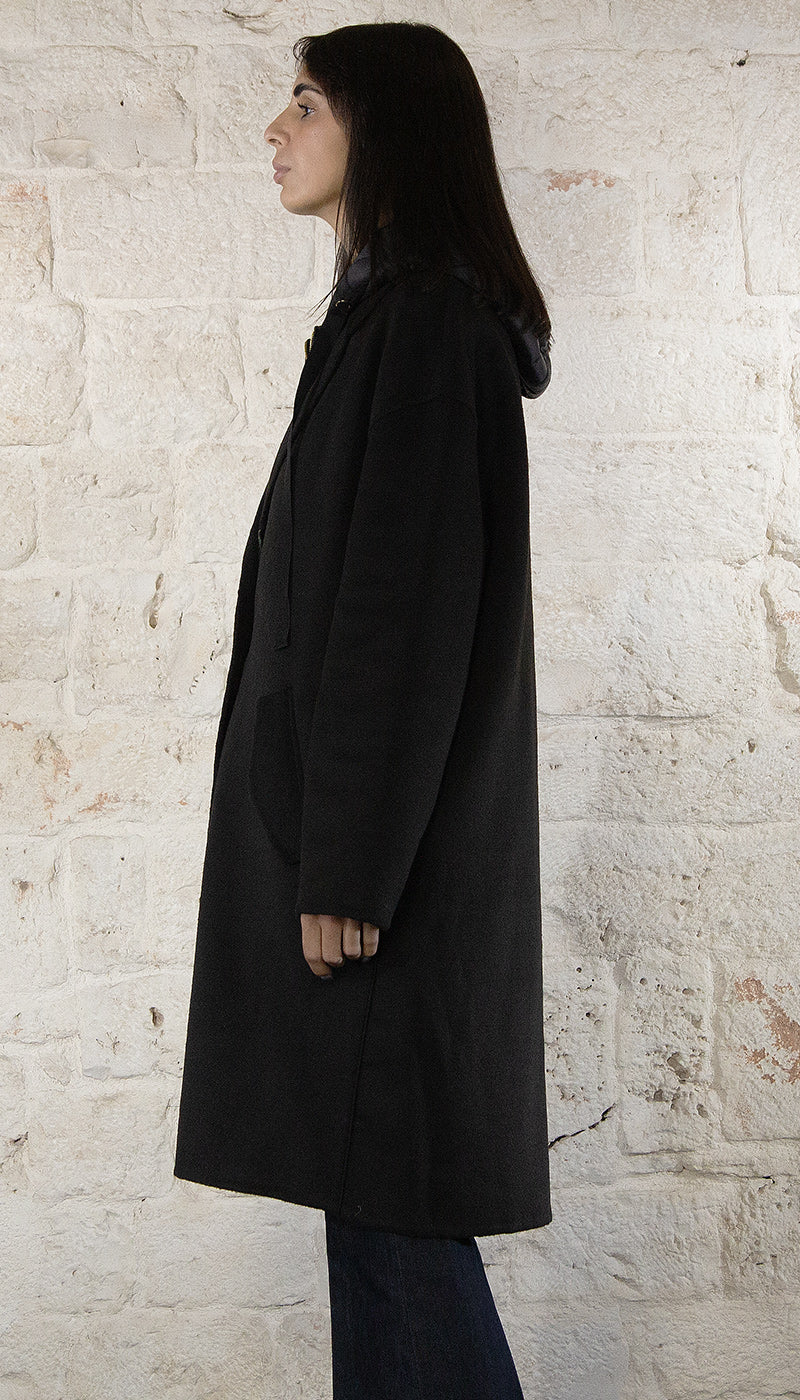 Gaudi Cappotto nero in misto lana