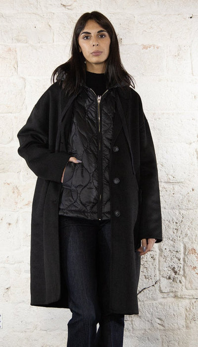 Gaudi Cappotto nero in misto lana Capispalla Donna - Boutique Luisa Trendy