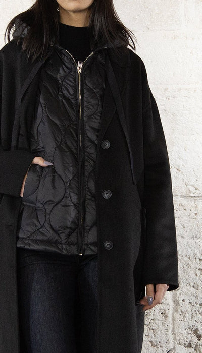 Gaudi Cappotto nero in misto lana Capispalla Donna - Boutique Luisa Trendy