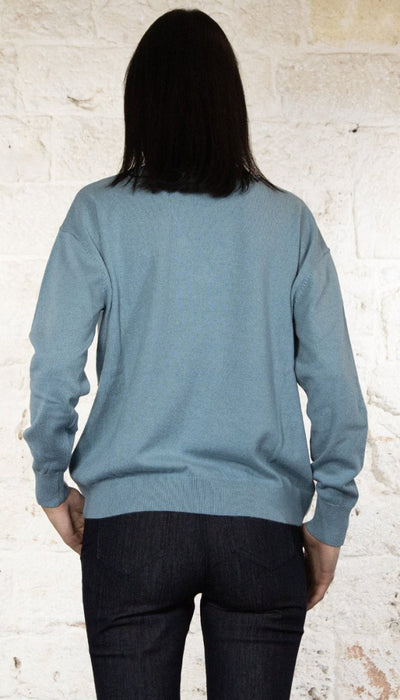 Gaudi Cardigan celeste in misto lana e cashmere Maglie e cardigan Donna - Boutique Luisa Trendy
