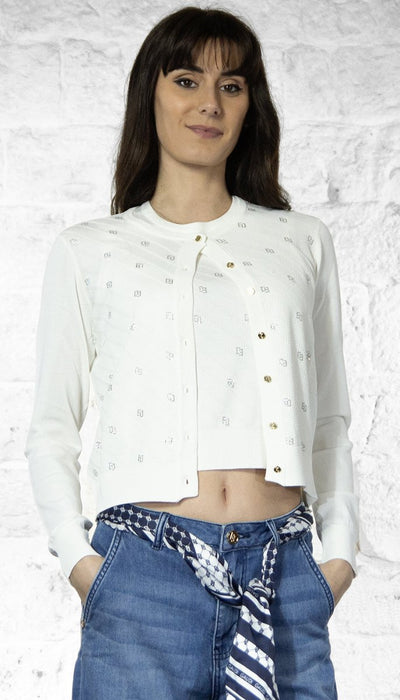 Gaudi Cardigan donna con logo all over e bottoni logati Maglie e cardigan Donna - Boutique Luisa Trendy