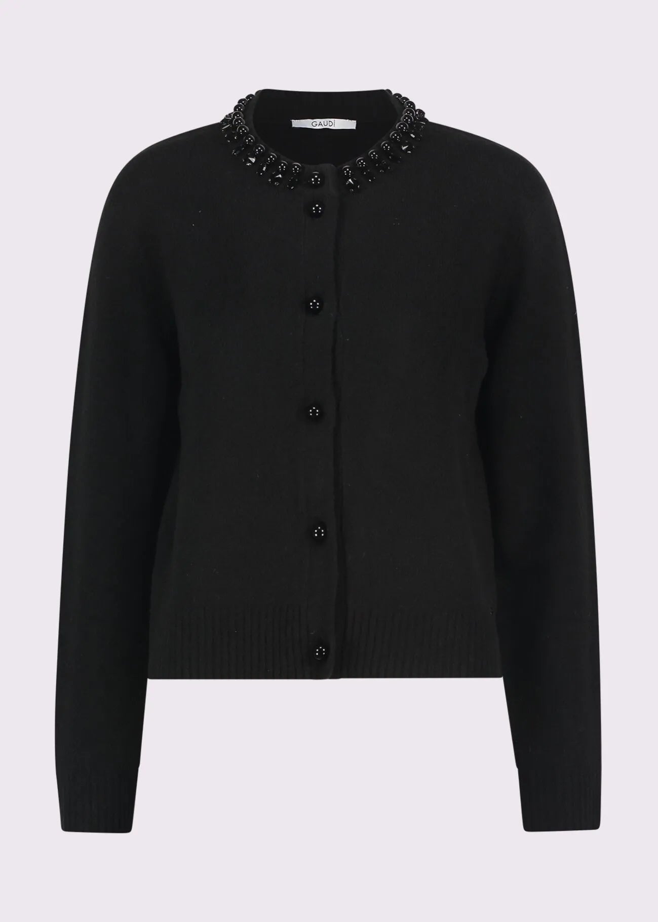 Gaudi Cardigan nero da donna con perle e strass Maglie e cardigan Donna - Boutique Luisa Trendy