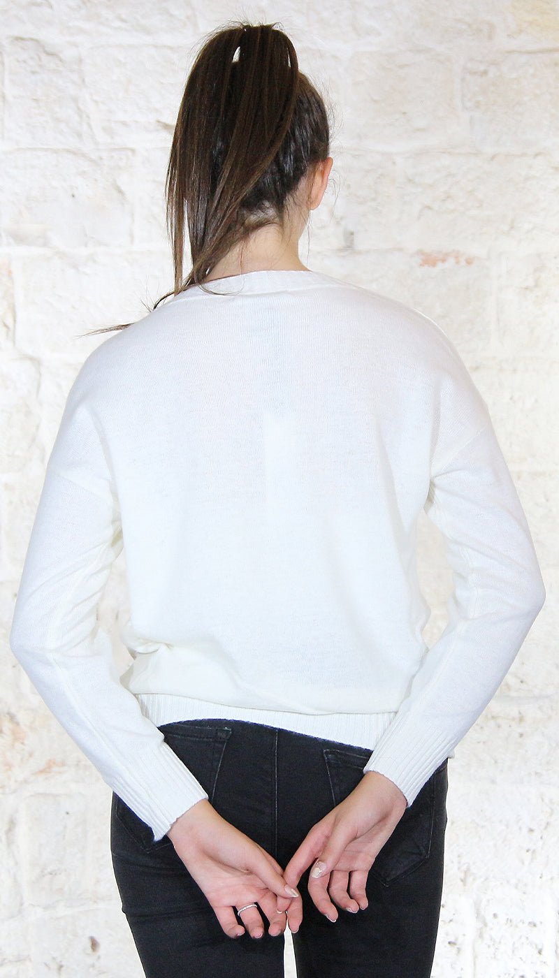 Gaudì Donna Maglione scollo a V in lana e cashmere Maglie e cardigan Donna - Boutique Luisa Trendy