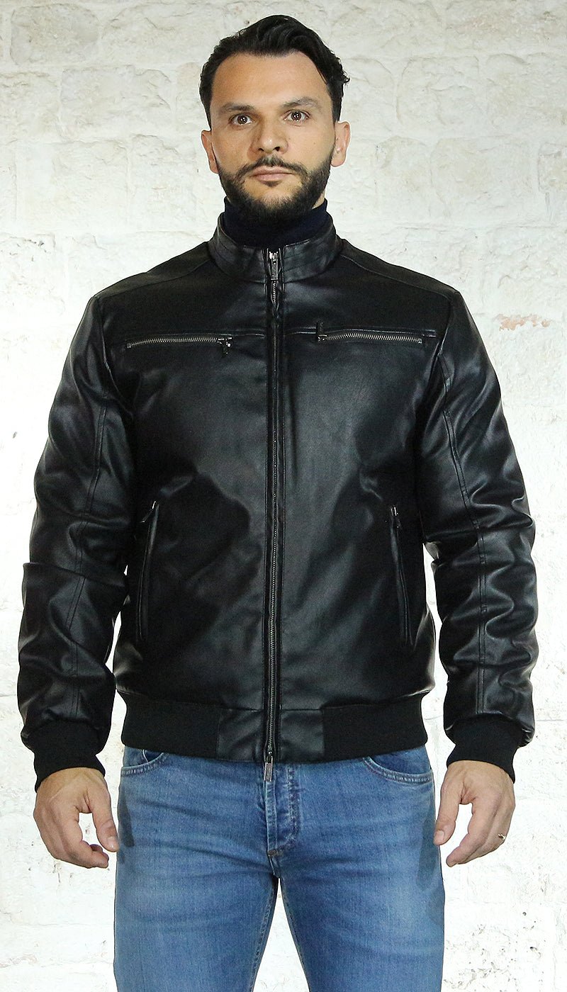 Gaudì Giacca uomo biker nero in similpelle Capispalla Uomo - Boutique Luisa Trendy