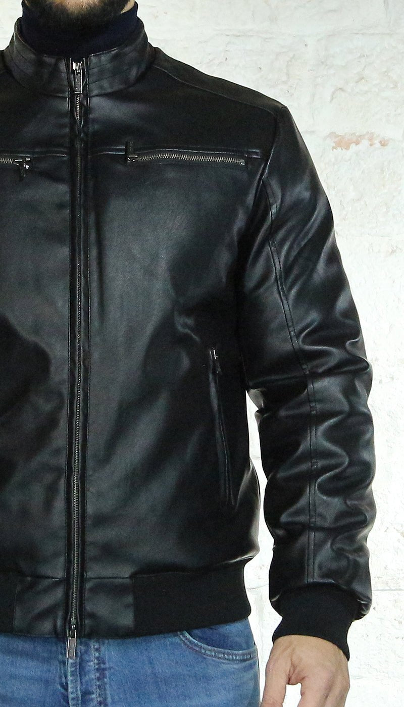 Gaudì Giacca uomo biker nero in similpelle Capispalla Uomo - Boutique Luisa Trendy