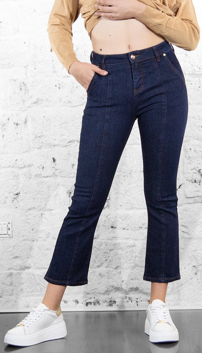 Gaudi Jeans blu scuro Flare cropped 521BD26002 Jeans - Boutique Luisa Trendy