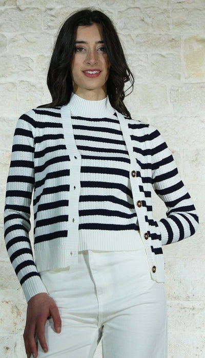 Gaudi Jeans Cardigan a righe 411BD53005 Maglie e cardigan Donna - Boutique Luisa Trendy