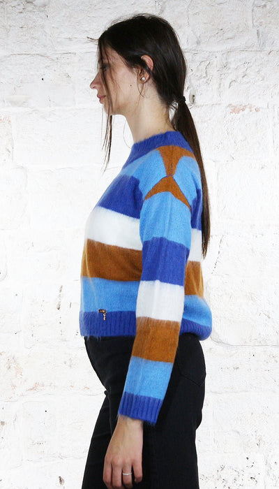 Gaudì Jeans Donna Maglione lupetto a righe in mohair Maglie e cardigan Donna - Boutique Luisa Trendy