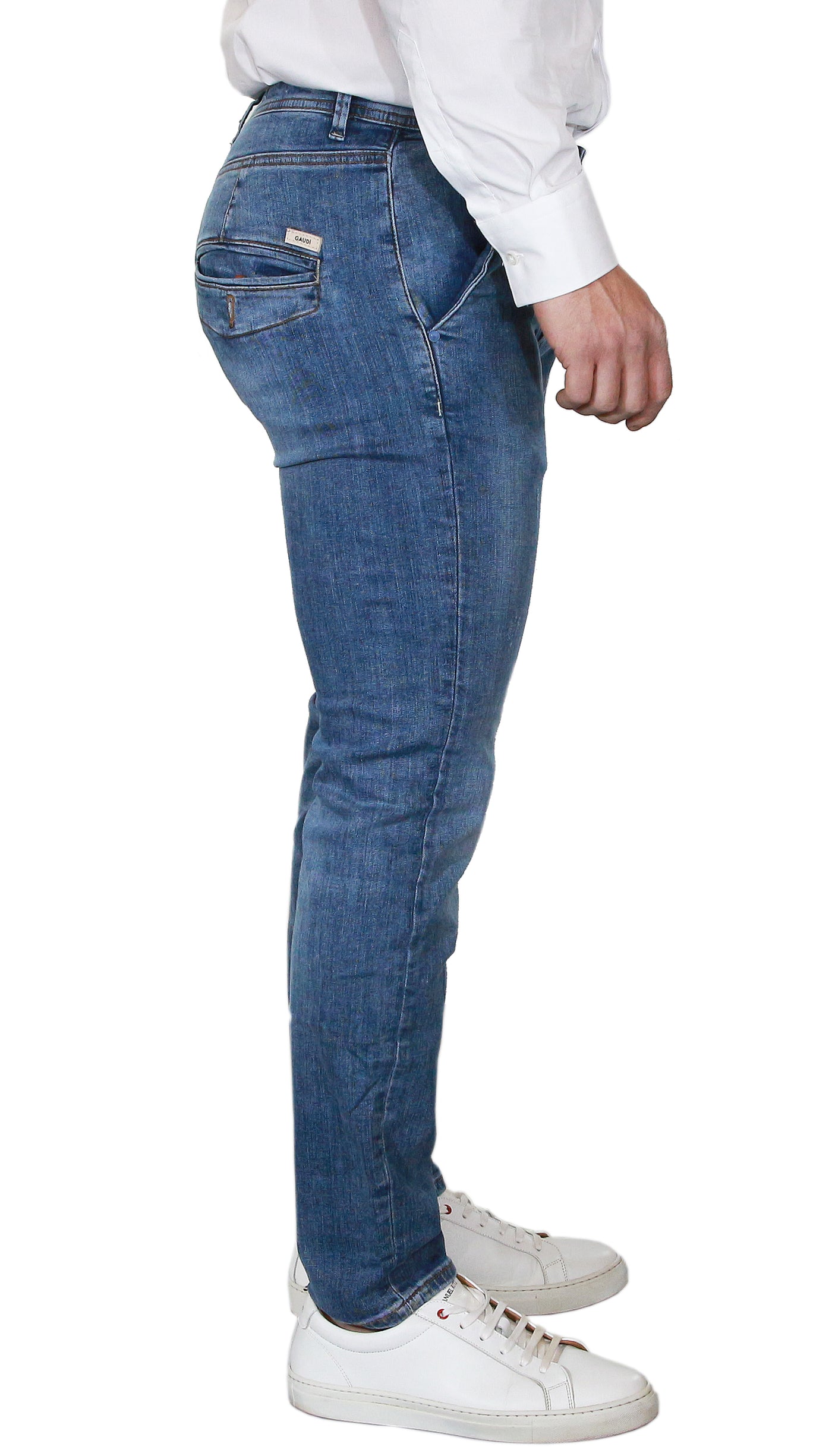 Gaudì Jeans Jeans chino in denim di cotone indaco medio