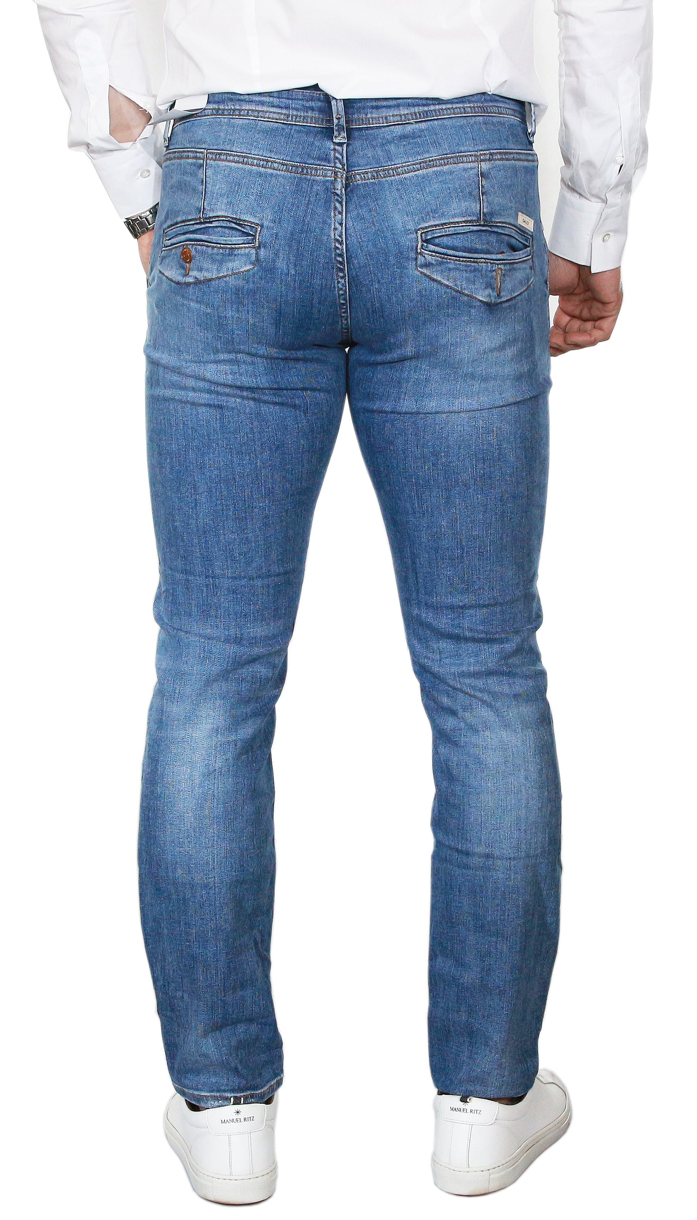 Gaudì Jeans Jeans chino in denim di cotone indaco medio