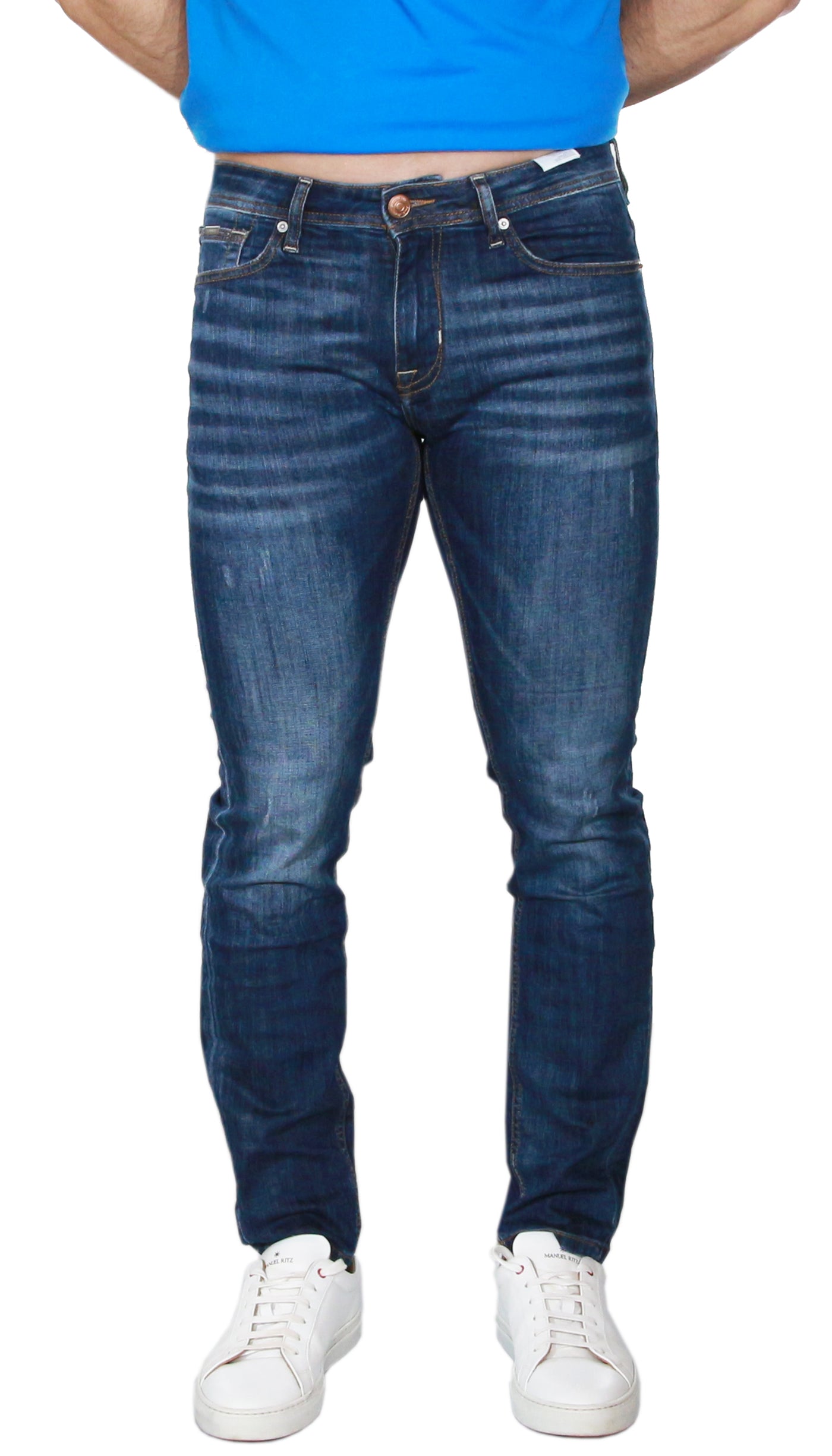 Gaudì Jeans Jeans skinny in denim di cotone indaco medio