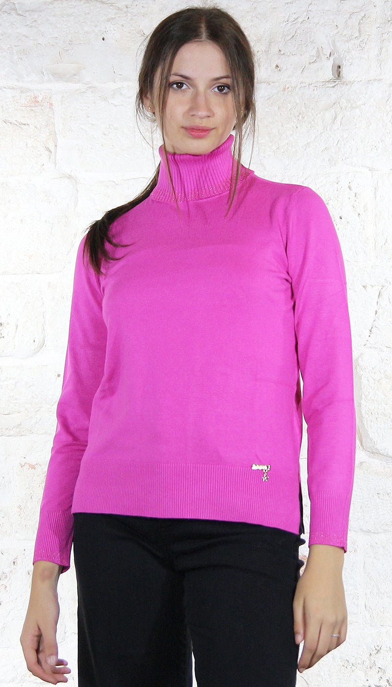 Gaudì Jeans Maglione fucsia a collo alto Maglie e cardigan Donna - Boutique Luisa Trendy
