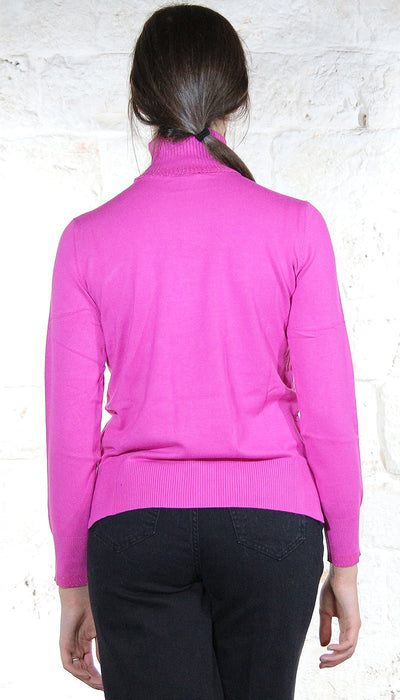 Gaudì Jeans Maglione fucsia a collo alto Maglie e cardigan Donna - Boutique Luisa Trendy